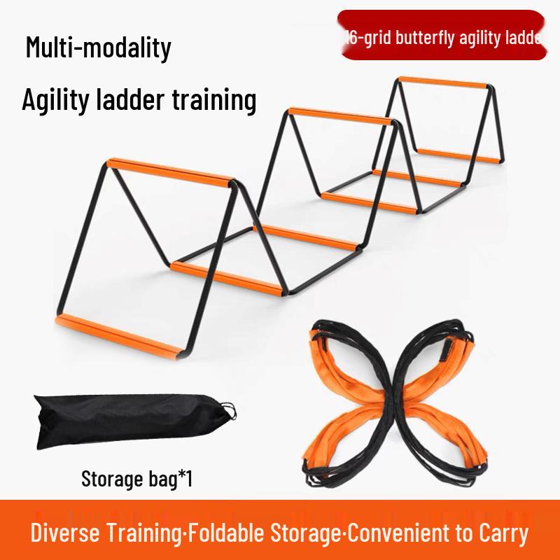 Escada Multifuncional de Agilidade e Fitness Infantil: Design de Borboleta, Amarelinha, Barreiras, Step Trainer de Basquete, Escada de Corda.