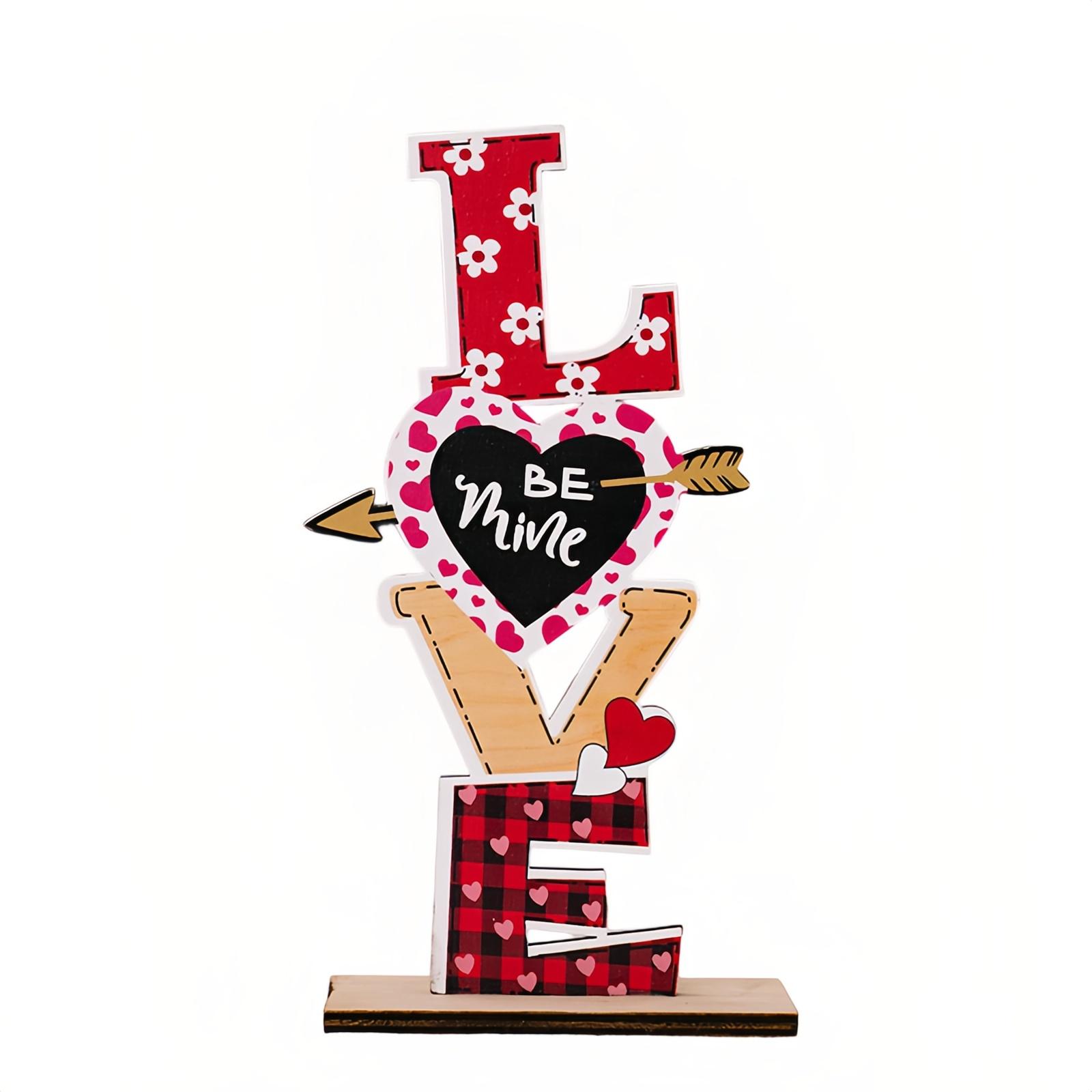

Valentine s Day LOVE Decor,Wooden Desktop Table Ornament , Love Letter Decoration For Home Living Room Bedroom Valentine s Party Gift One Size