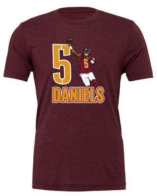 Jayden Daniels 5 Jersey Triblend Shirt Tshirt