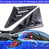 Car Window Side Louvers Cover For Honda Civic Type R Hatchback 2020 2021 Black Carbon Fiber Black