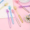 48Pcs/Box Laser Acrylic Love Bear Twisting Ballpoint Pen Black Writing Ink Cute Shining Diamond Pen School Stationery Wholesale
