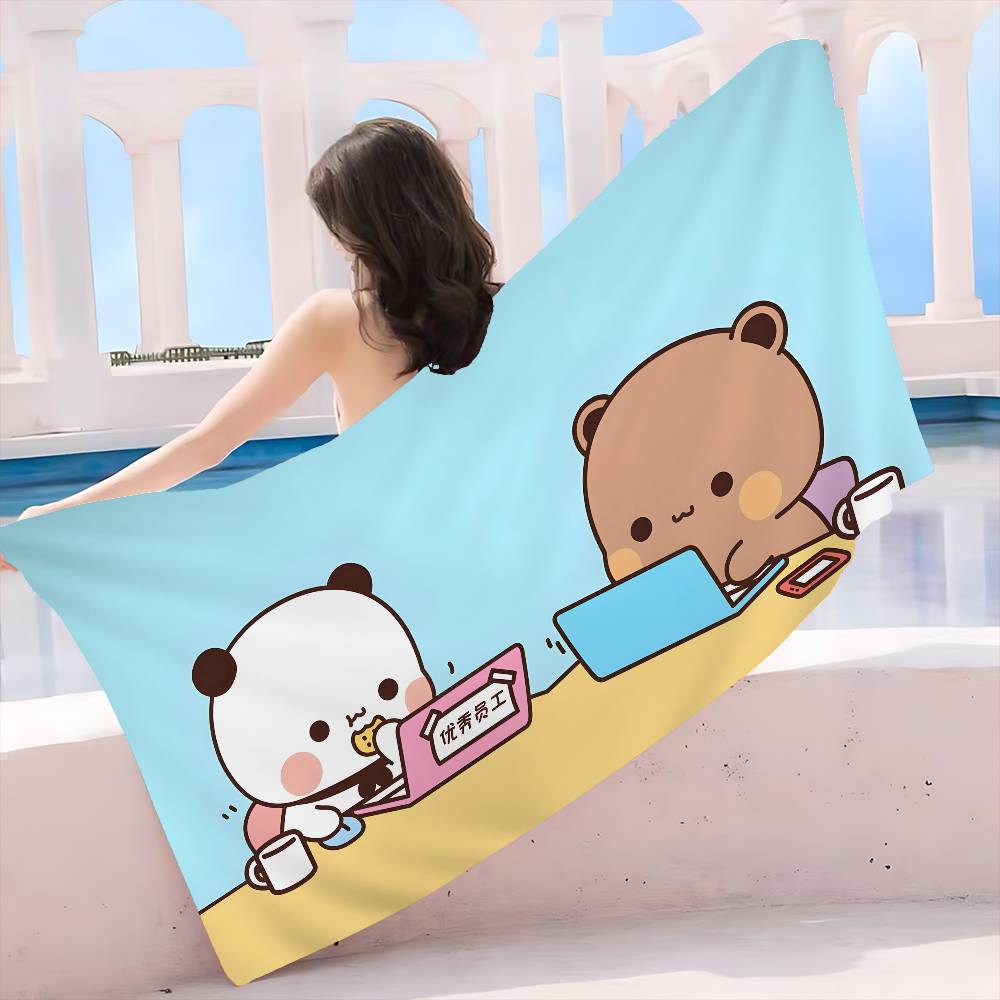 Süßes Bubu Dudu Strandtuch Bunte Badetücher für Mädchen Mikrofaser Schnelltrocknend Personalisiert Sandfrei Strand Yoga Spa Fitnessstudio Pool
