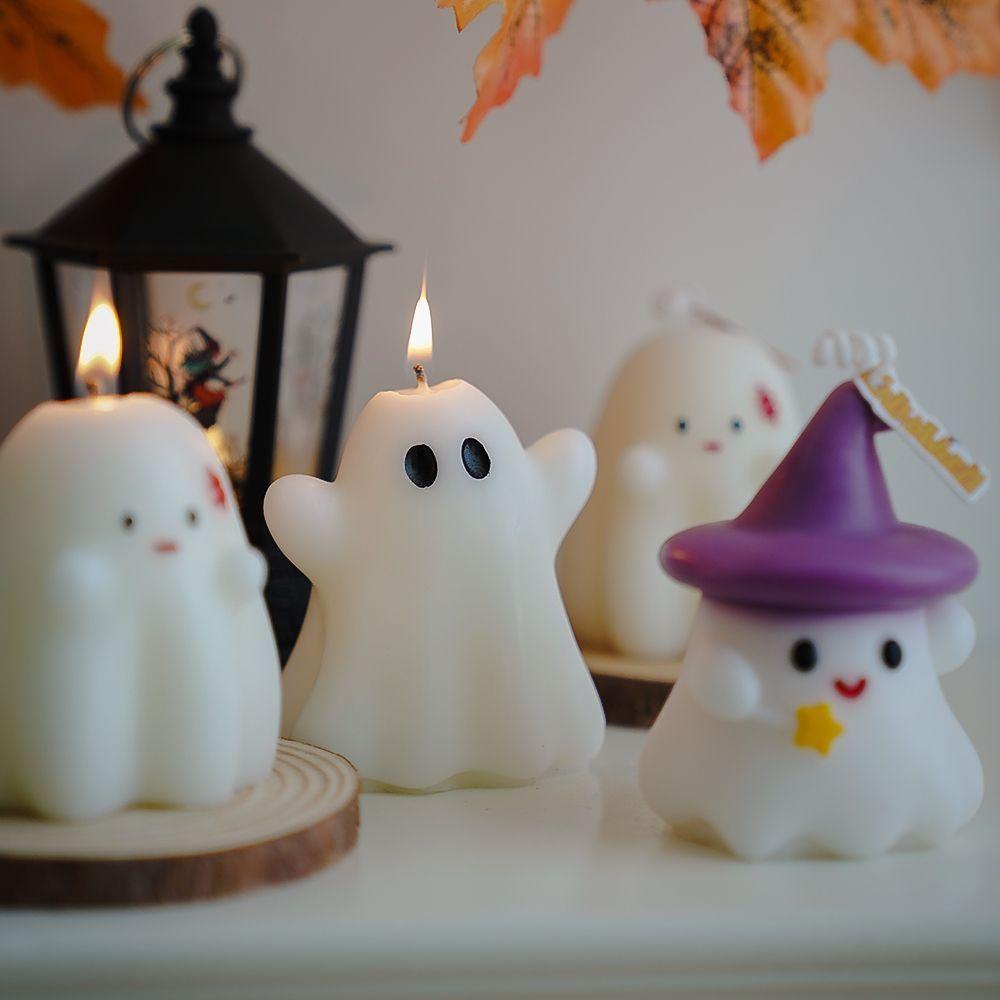 Halloween Ghost Scented Candle Scented Atmosphere Cute Niche Handmade Fragrance Modeling Wax Prop Ornament Aromatherapy Candles
