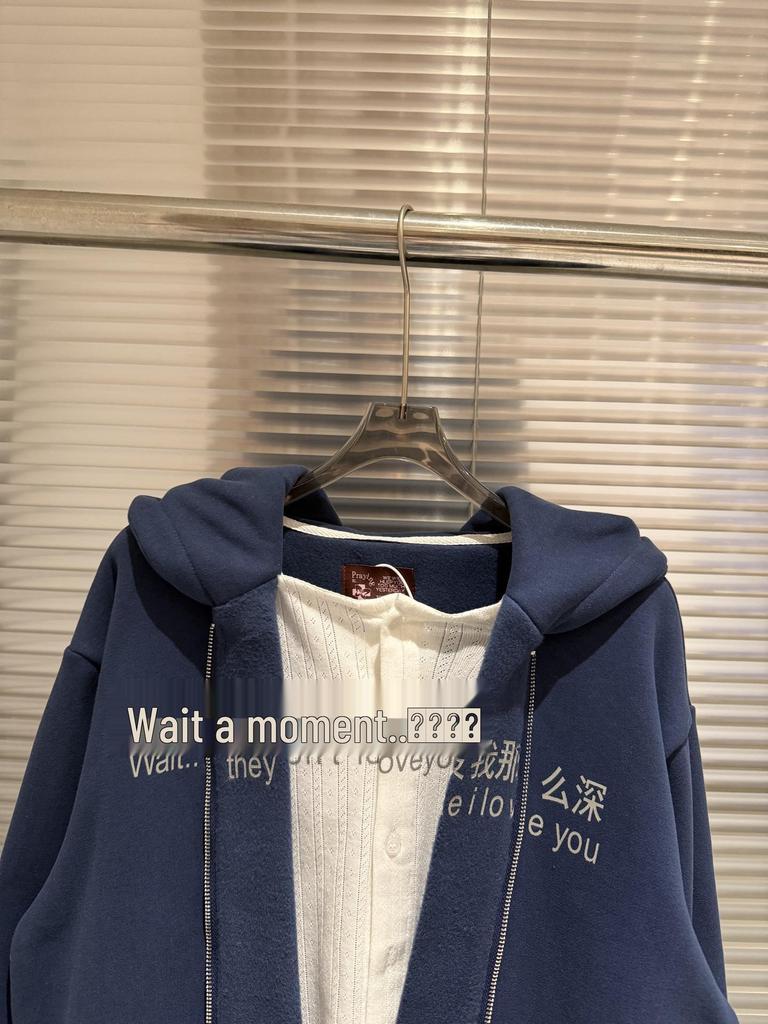 2025 Winter Praying Spoof Knit Hoodie with Fleece Zipper Sweatshirt.