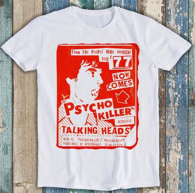 Talking Heads Psycho Killer Edizione Limitata Rossa Regalo Musica Punk T-shirt 1836