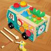 Toddler Educational Wooden Farm Radish Pull Toy - Car Shape, Color Recognition & Matching
