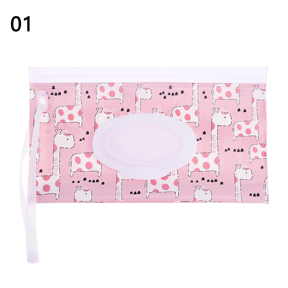 

Wet Wipes Pouch EVA Tissue Carrying Case Refillable Reusable Wet Wipe Bag Flip Cover Snap-Strap Stroller Accessories