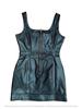 Stylish Party Casual Women's Black Genuine Lambskin Leather Dress Mini Handmade