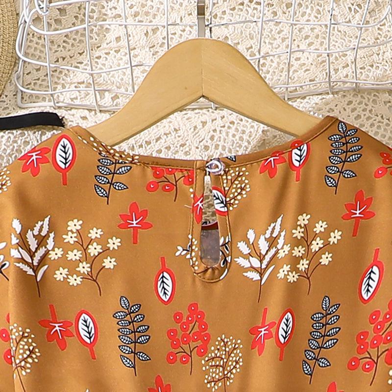 Girl Short Sleeves Floral Print Dress Children Kid Casual Summer Beach Sundress Princess Dresses Clothes