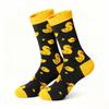 Matching Pattern Mid Calf Cotton Socks for Couples, Trendy Novelty Socks