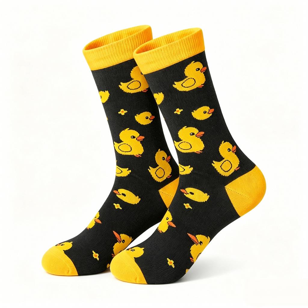Matching Pattern Mid Calf Cotton Socks for Couples, Trendy Novelty Socks