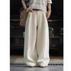 Johnature Autumn Japanese Women Full Length Pants Versatile Simple Loose Solid Color Wide-leg Pants