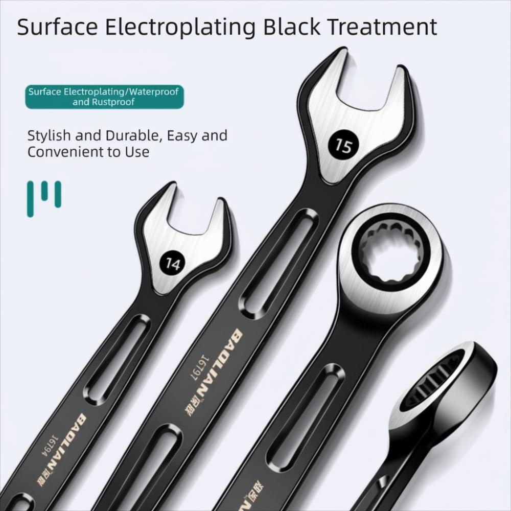 Anti Slip Combination Ratchet Wrench 6-15mm Spanner Durable Dual-purpose Wrench  Universal