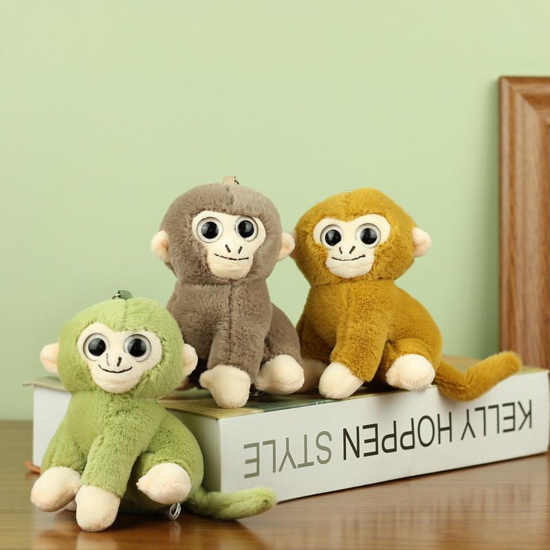 Adorable Small Plush Monkey Toy Soft Golden Snub-nosed Monkey Stuffed Animal Keychain Monkey Decoration For Kids Gift
