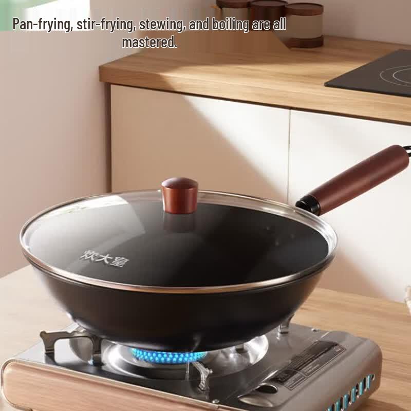 COOKER KING Xuan Tie II Uncoated Deep Iron Wok, 32cm
