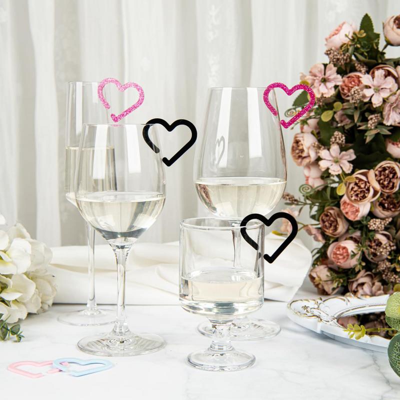 

Wine Glass Charm Wine Glass Markers Charm Heart-Shaped Identifiers Supplies 20X For Drinking Decoration Easter Party China Mainland