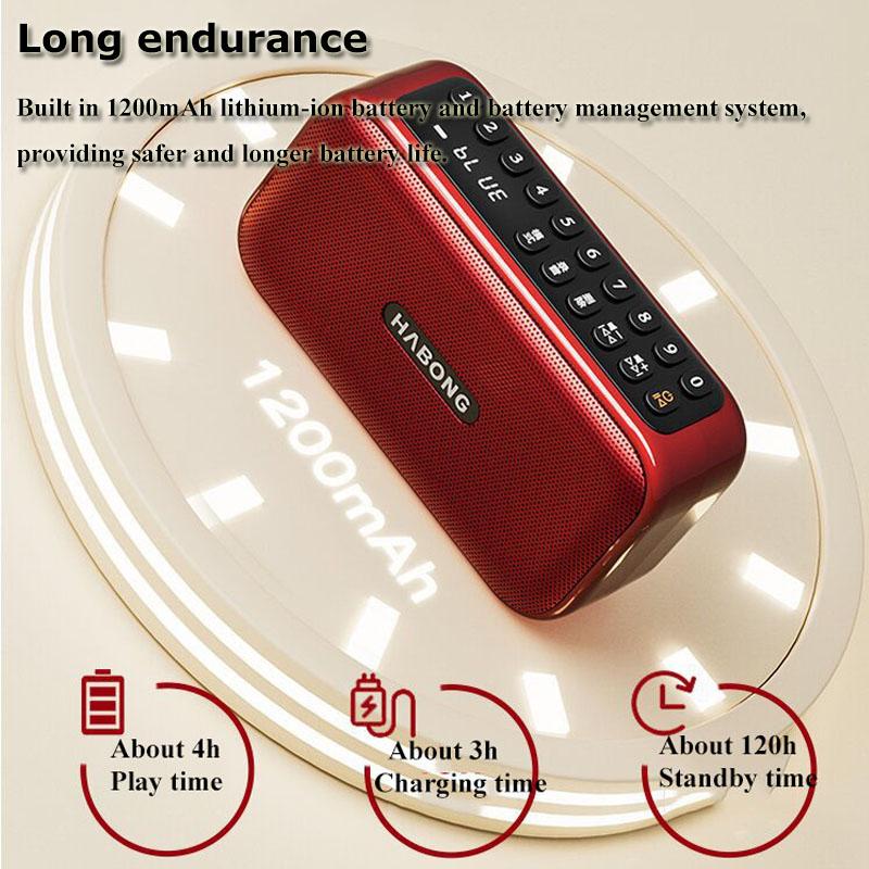 Portable FM Radio Rechargeable Portatil Radios Recorder Wireless Bluetooth 5.3 Speaker Walkman Heavy Bass Handsfree MP3 Player
