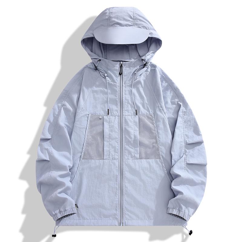 

Мужская уличная легкая куртка с капюшоном и защитой от УФ-лучей Small