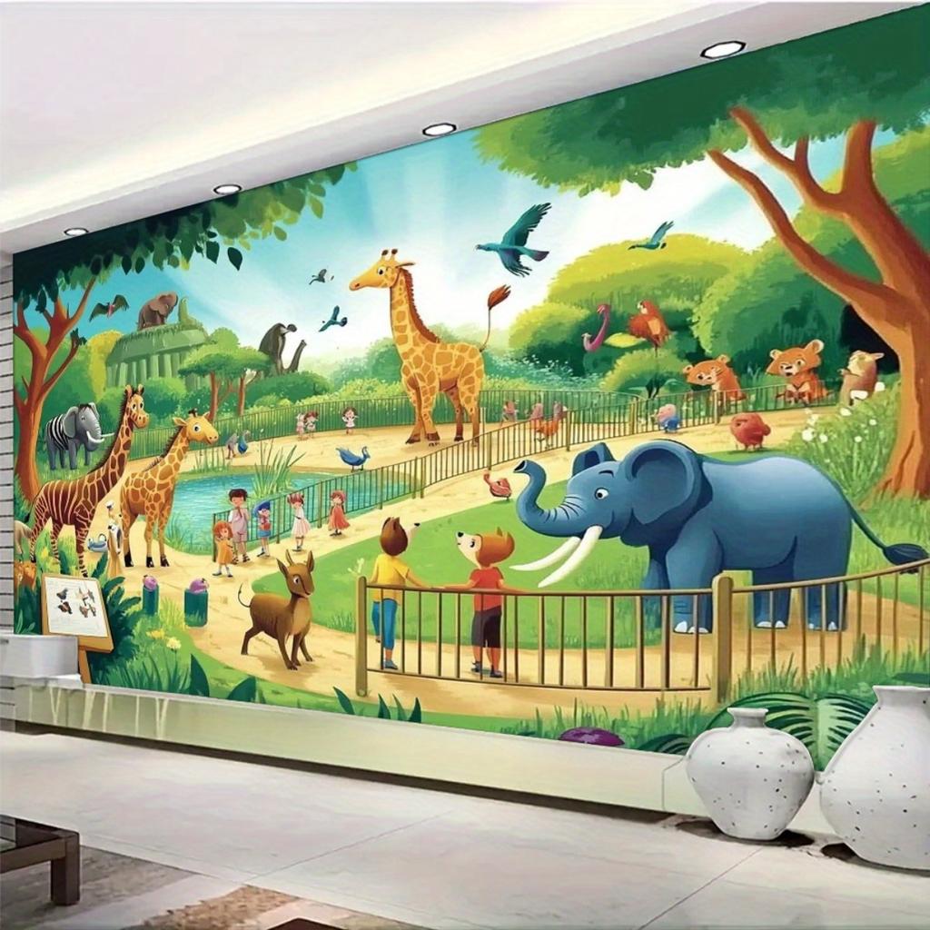 2D plane 1 piece of zoo exploration background suitable for birthdays and anniversary celebrations