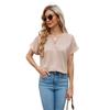Sommer Neue Damen Kurzarm Shirt T-shirt Eis Seide Zou Bequeme V-ausschnitt Strickjacke Top S-2XL