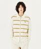 Angel Stripe Polo Knit Cardigan - Ivory