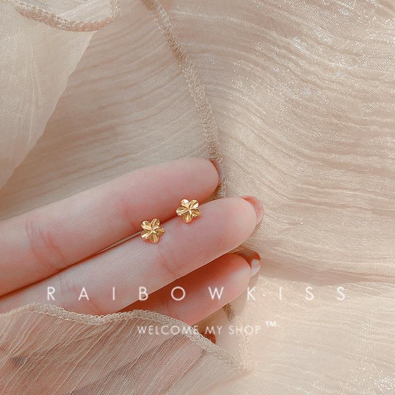 Gold Color Silver Plated Mini Butterfly Heart Stud Earrings For Women Cartilage Helix Tragus Piercing Jewelry Gift