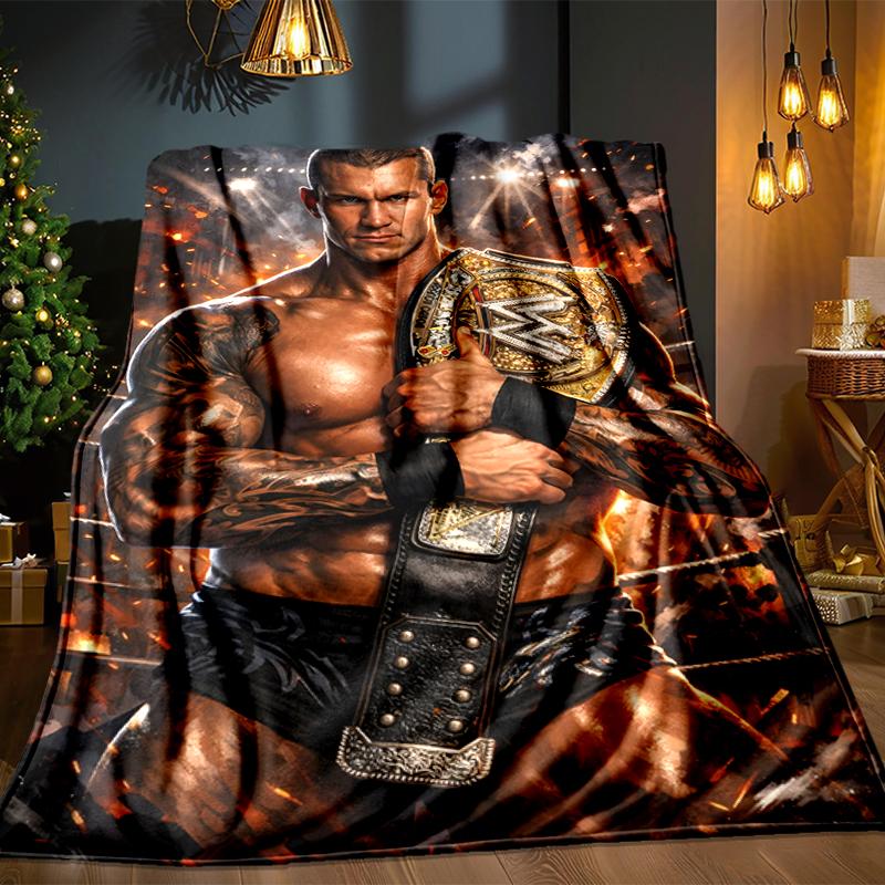 Wrestling Champion With Wwe Title Blanket Lightweight Ideal Bedding Blanket Perfect for Travel, Living Rooms, Offices, Sofas, Fan Christmas Gift
