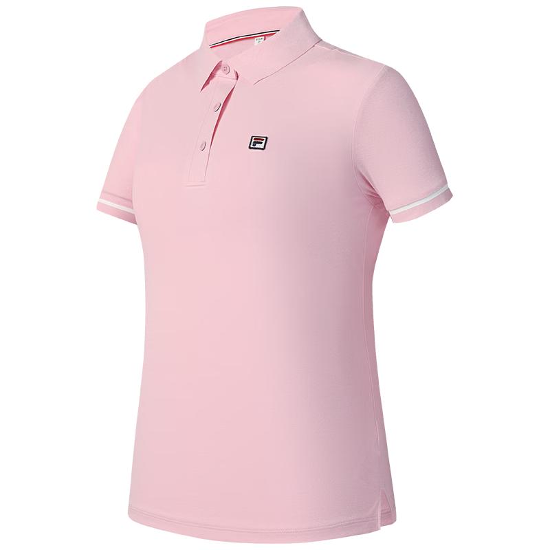 FILA Women s Knitted Short-Sleeved Polo Shirt M