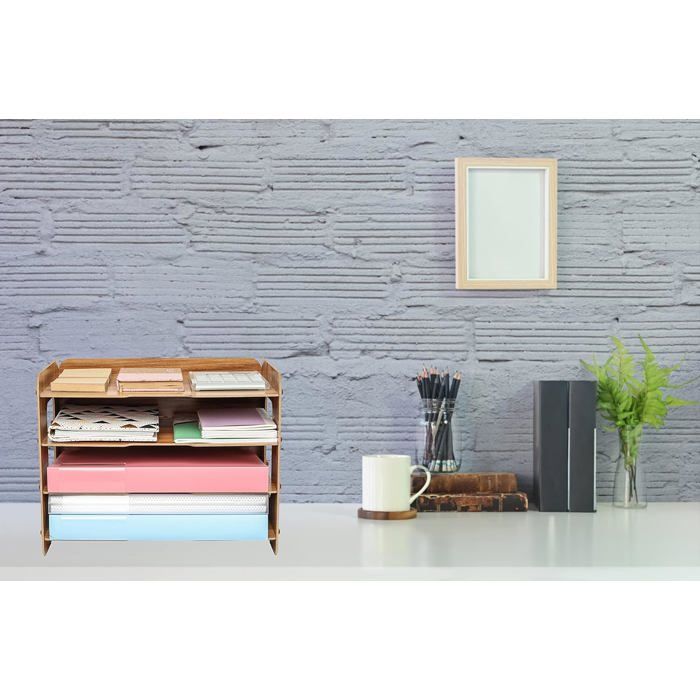 Organiseur en bois - exerz - 4 niveaux - mdf résistant - style vintage - facile à assembler