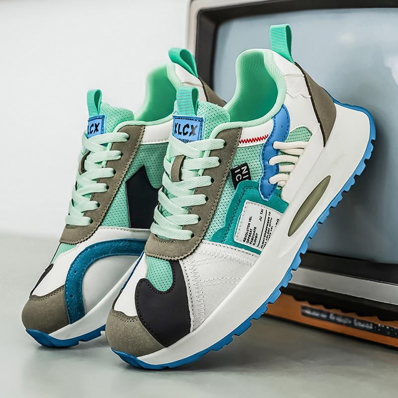Forrest Gump Men'S Shoes Spring Heightened Platform Waffle Dad Casual Running Travel Youth Comfortable Sports Shoes