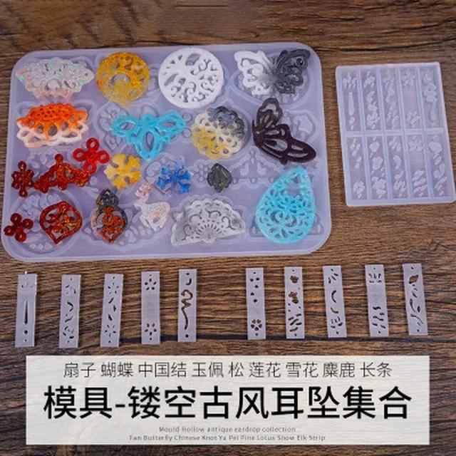 DIY Craft Epoxy Resin Molds for Jewelry Making - Transparent Silicone Moulds for Crystal Earrings And Necklace Pendants