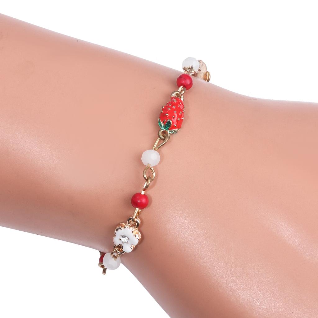 Braccialetto Creativo alla Fragola Bracciale Frutta Carino per Gioielli da Donna Regalo