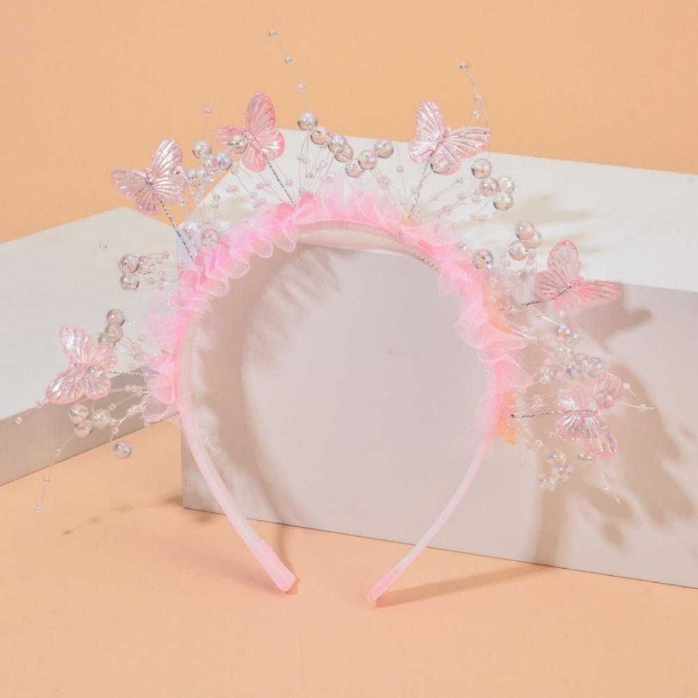 2026 New LED Light Up Butterfly Flower Headbands Girls Women Fairy Glow Headband Birthday Halloween Christmas Party Supplies