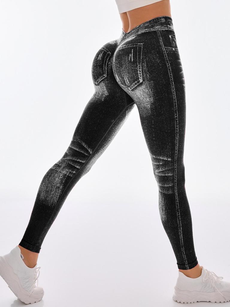 Women's High-Elasticity Seamless Yoga Pants - V-Waist, Hip-Lifting, Slimming & Fashionable for Running and Sports