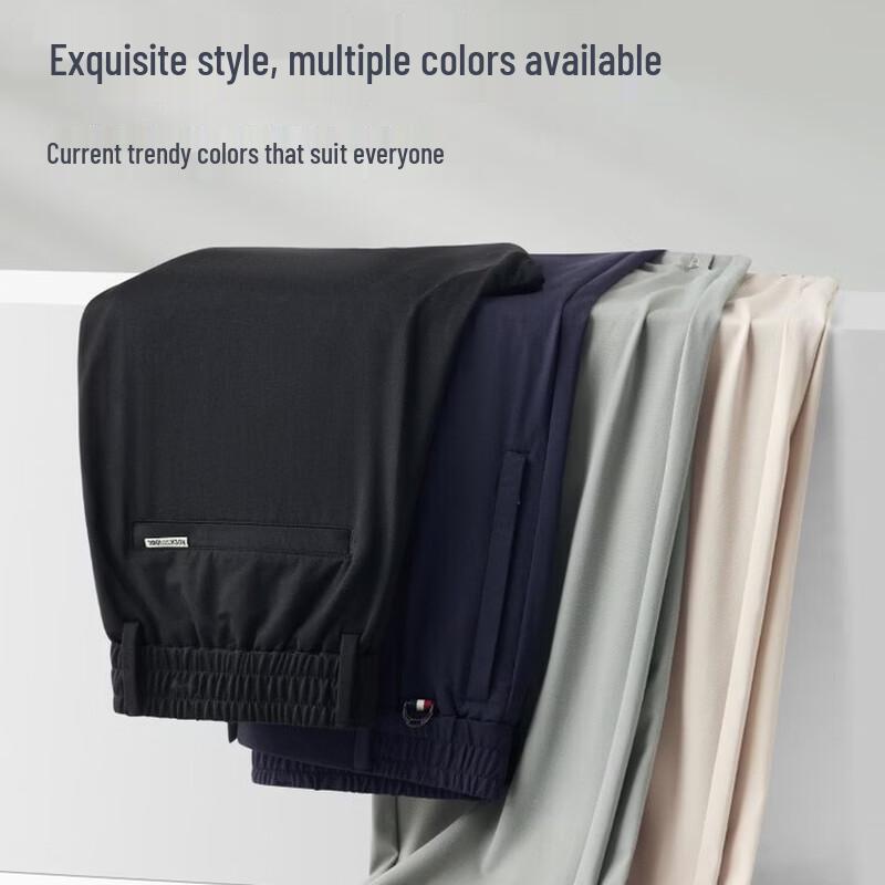 Men's Mulberry Silk Blend Straight Casual Pants