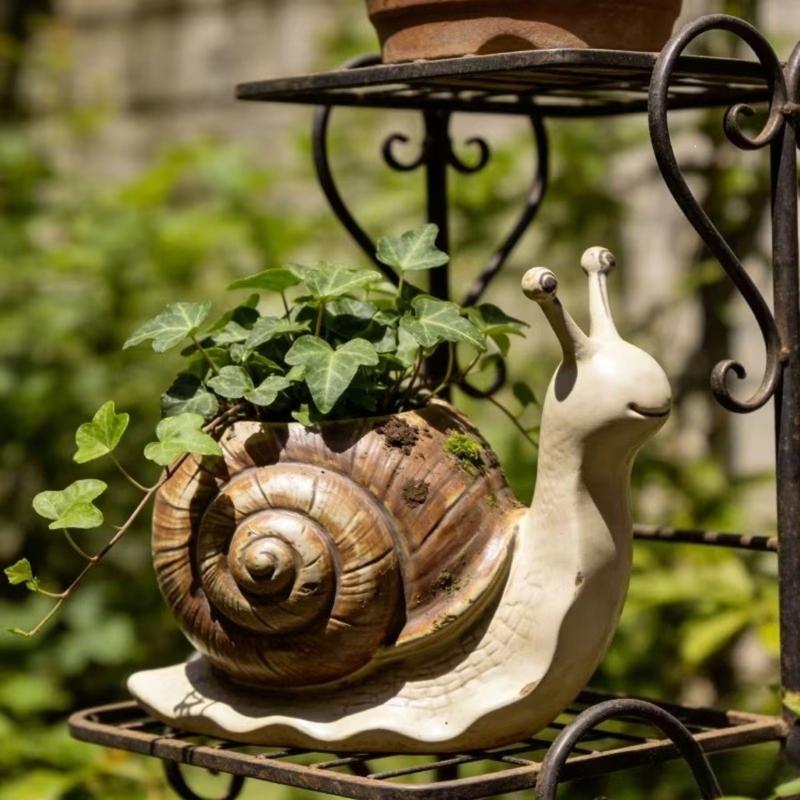 Cartoon Succulents Pots Snail Shape Succulents Planter Container Animal Planter Plant Pots Snail Flower Pot for Home Dec