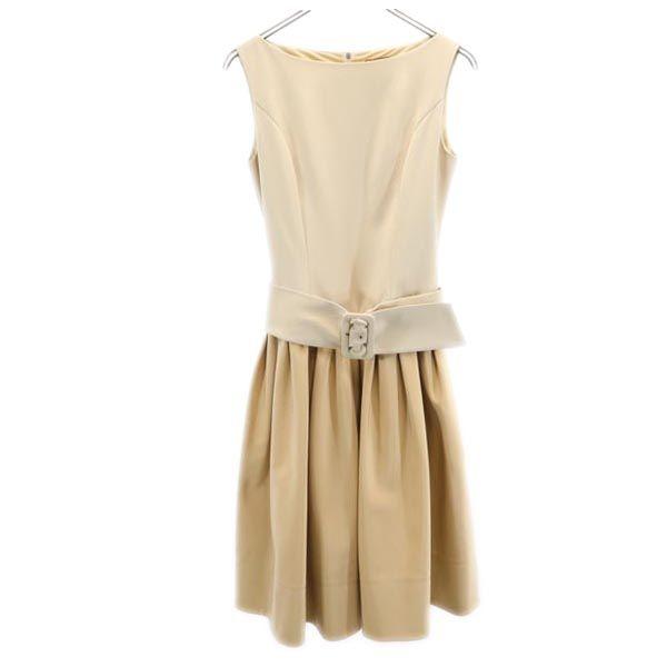 

DAISY LIN для FOXEY сделано в Японии Платье без рукавов 38 бежевое пояс Женское Б/У