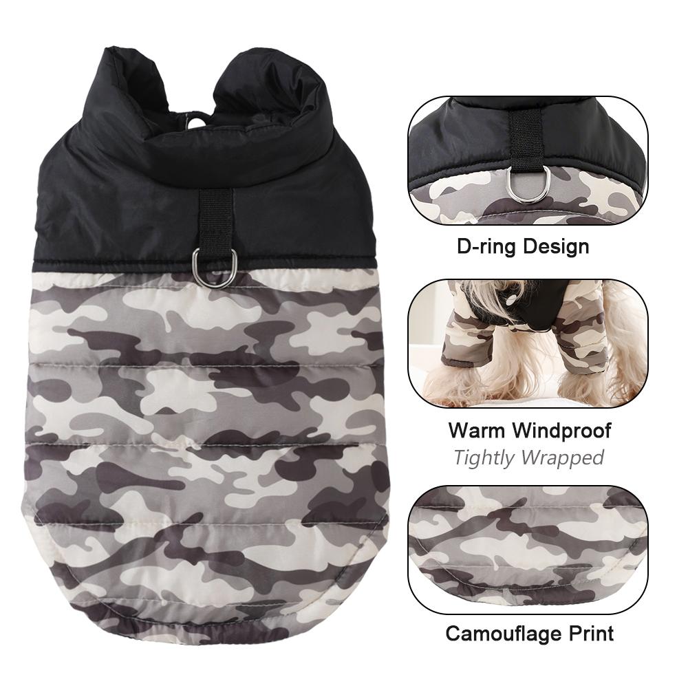Winter Dog Clothes Warm Pet Jacket For Small Dogs Cat Windproof Camouflage Puppy Coat Apparel French Bulldog Chihuahua Costume