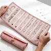Sac de rangement pliable pour bijoux Pochette rouleau portable pour bijoux Colliers Boucles d'oreilles Bagues Bracelets