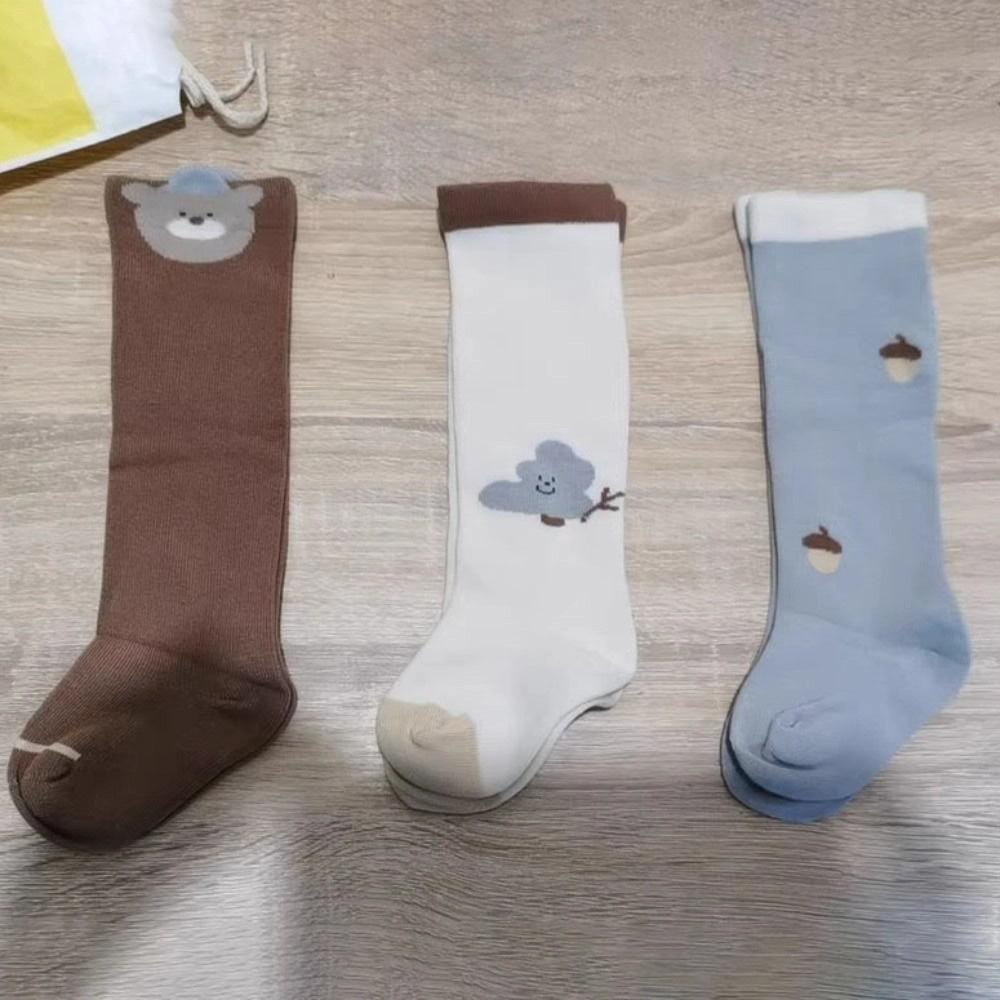 3Pairs Cotton Toddle Cotton Stockings Strawberry Baby Mid Tube Socks Elastic Calf Socks Baby Kids