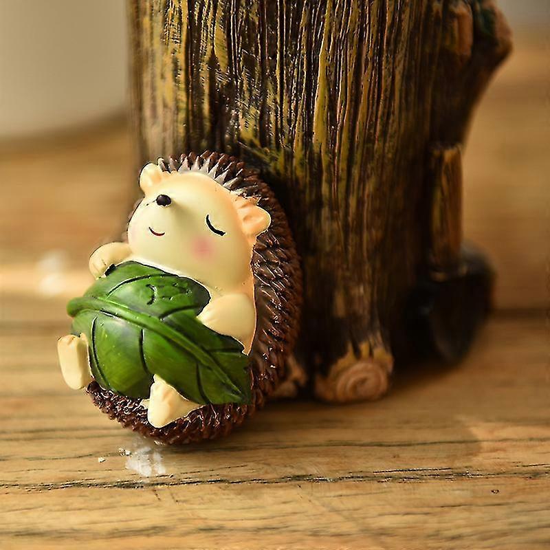 Cute Hedgehog Desk Pen Pencil Pot Holder Toothbrush Holder Resin Desktop Organizer Container