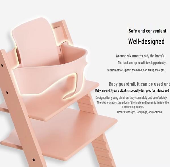 Compatible Children's Solid Wood High Chair Tray & Guard Rail for STOKKE Tripp Trapp, Eco-Friendly, Matches Original Design
