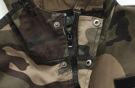 Aspersio Camouflage Hoodie and Pants Oversized Long Sleeve Fashion Cargo Long Set Army Green Men's Set, Stylish, Full-Zip, Workwear, Outdoor, Airsoft,