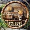 Rustic Toilet Wooden Sign - Decorative Hanging Plaque for Bathroom Door, Wall Decor - Ideal Home Hanging Ornament
