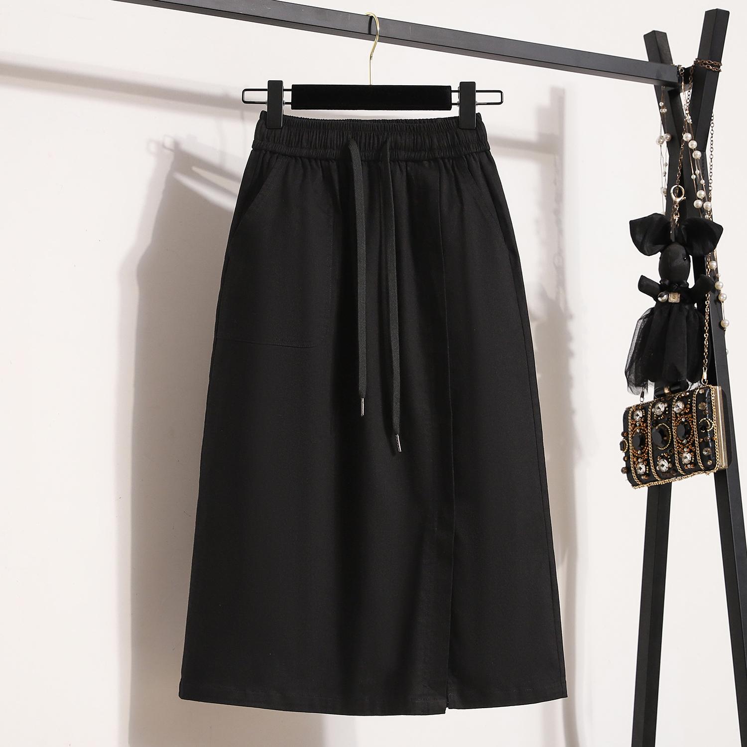 

DIMANAF Новинка 2025 года, весна, большие размеры, эластичные джинсовые юбки, женская А-силуэт, модная свободная юбка, высокая талия, винтажное макси 5XL