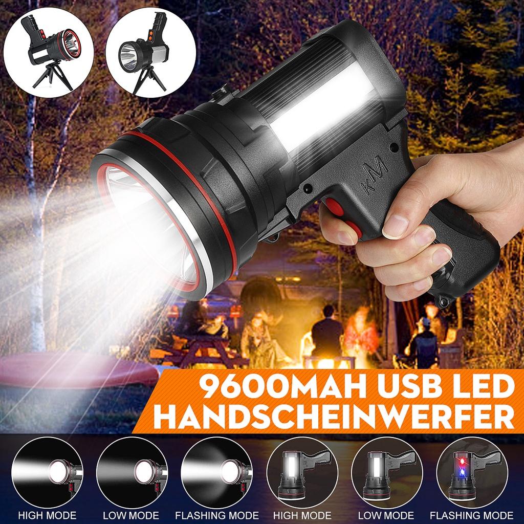 Black&Red USB LED Flashlight Searching Torches Night Light 6000LM Super Bright Powerful Lamp Hand Camping Lantern Rechargeable Battery