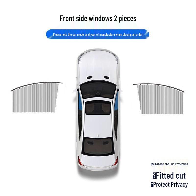 

Magnetic Car Window Sunshade Curtains: Privacy Blackout, Heat Insulation, Sliding Rails