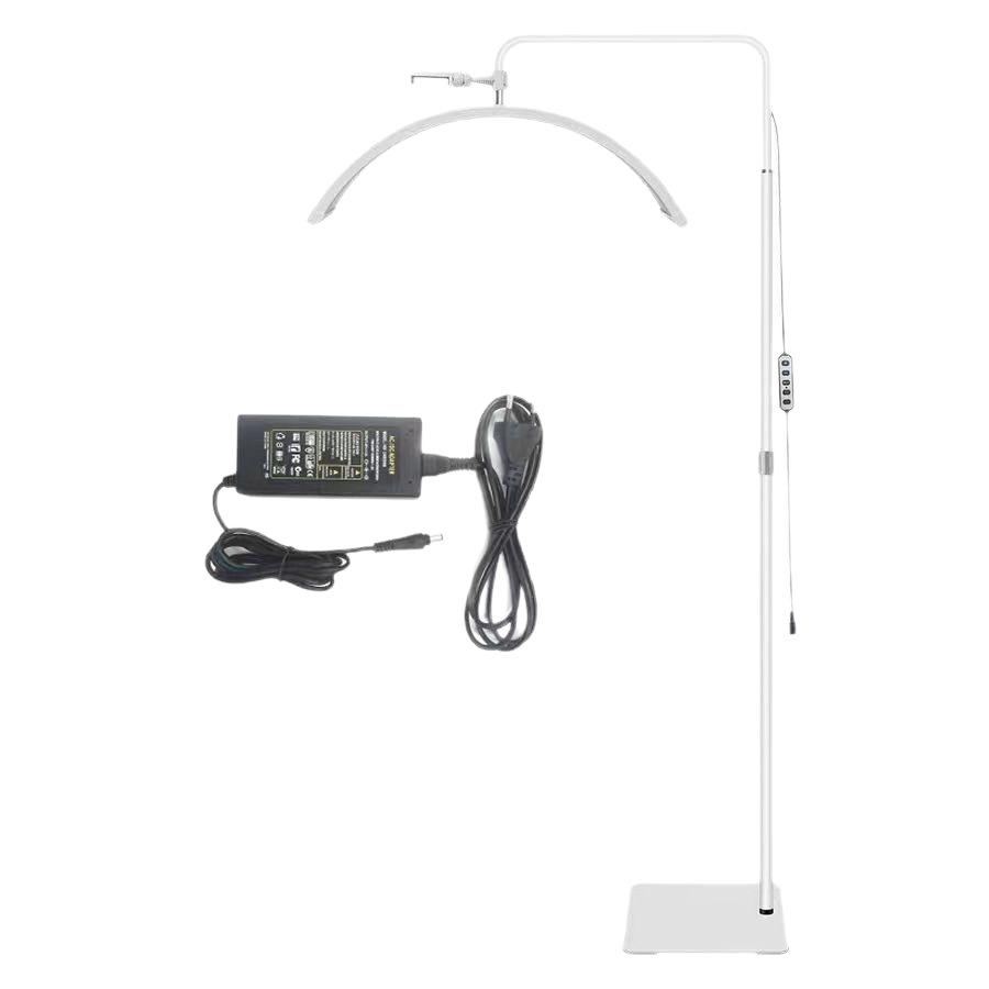 24-inch Half-Moon LED Beauty Lamp for Embroidery, Nail Art, Eyebrow & Eyelash Application - U-Shaped, Floor-Standing Eye Protection Fill Light
