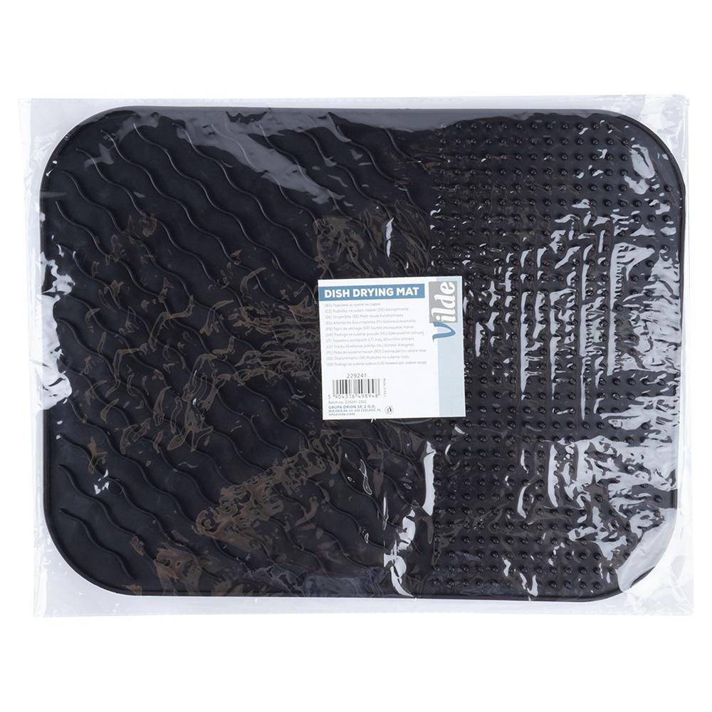 Silicone Dish Drying Mat, Black, 34x26.5 Cm