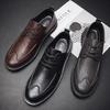Mens Casual Shoes Spring Autumn New Designer Leather Handmade Shoes Breathable Outdoor Business Casual Leather Men Shoes